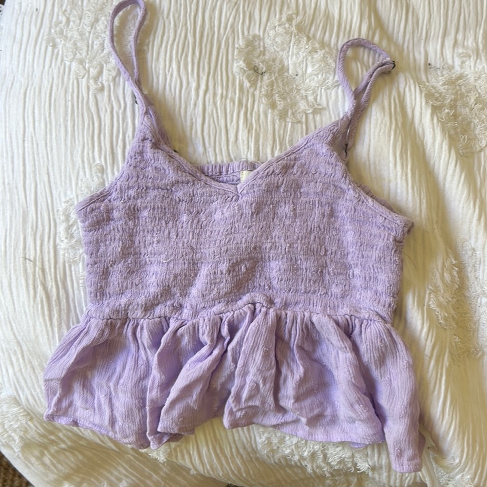 purple flowy aeropostle top